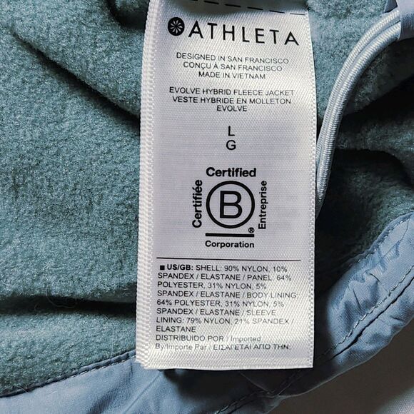 Athleta Womens Large Evolve Hybrid Fleece Jacket Green - Picture 6 of 14